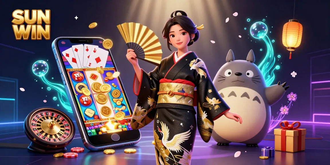 Spin vibrant slot reels and win treasures at SUN WIN casino, featuring dynamic characters and rich gaming elements.