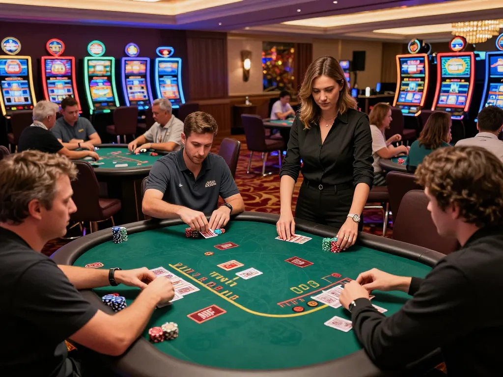 Players strategizing during an intense SC88 blackjack game in a luxurious casino setting