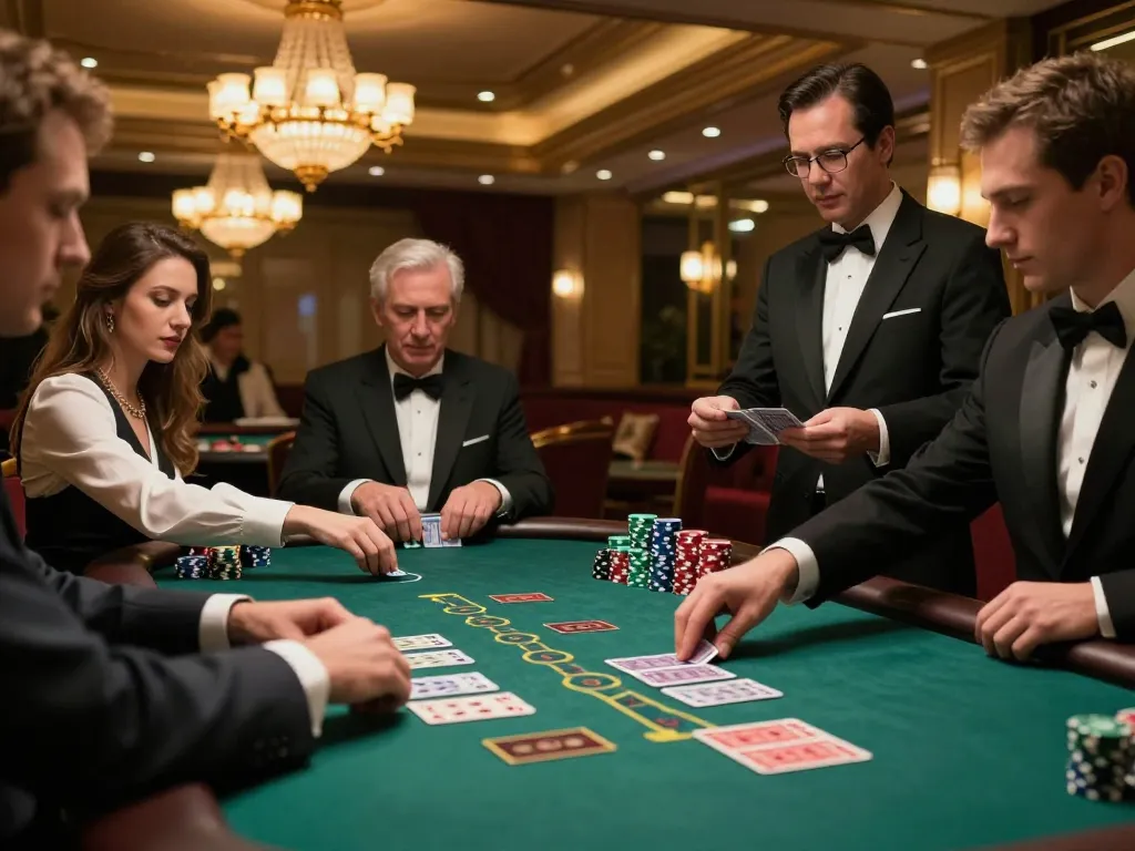 Players strategizing at the blackjack table with excitement, showcasing TT88 gameplay dynamics and luxurious atmosphere.