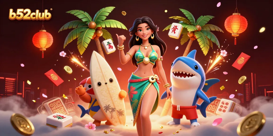 Win big with b52club in a vibrant 3D casino illustration filled with excitement.