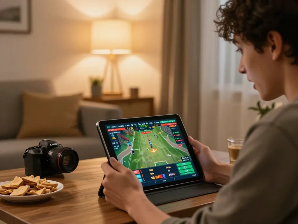 Experience online betting excitement at vk88 with a player analyzing odds while gaming at home.