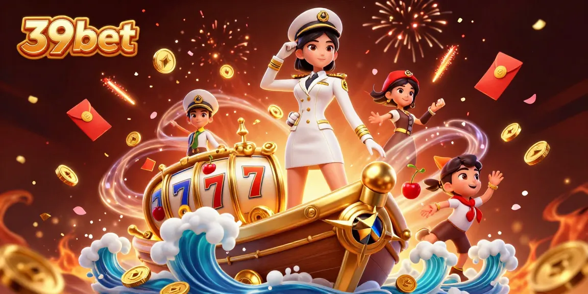 Bet and win with 39bet at an exciting online casino experience featuring slot reels and festive elements.