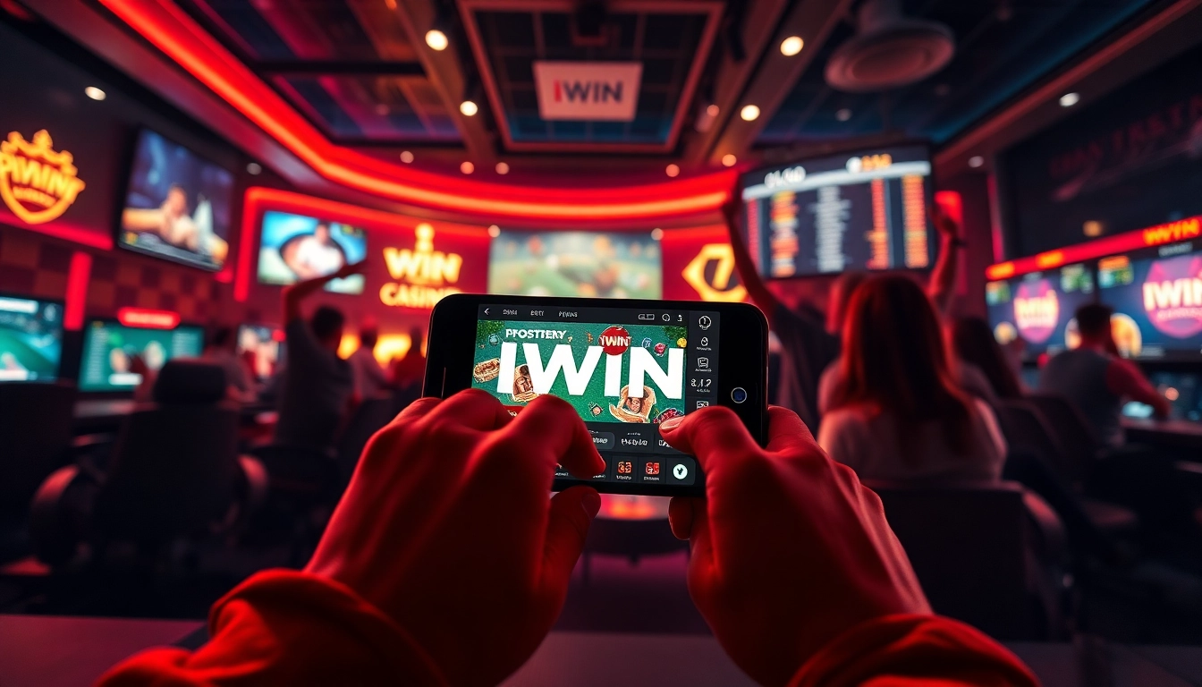 Exciting online gaming experience at IWIN with players engaging in casino and sports games.