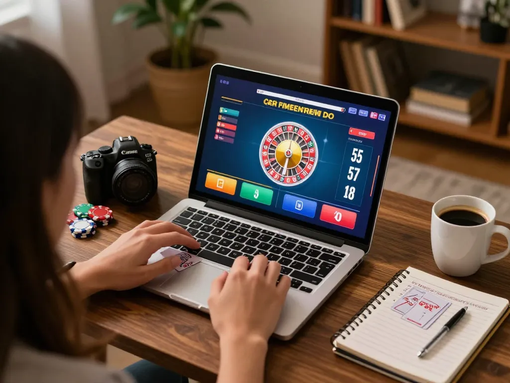 Playing a thrilling roulette game at home on vipwin2 gaming platform, featuring chips and cards.