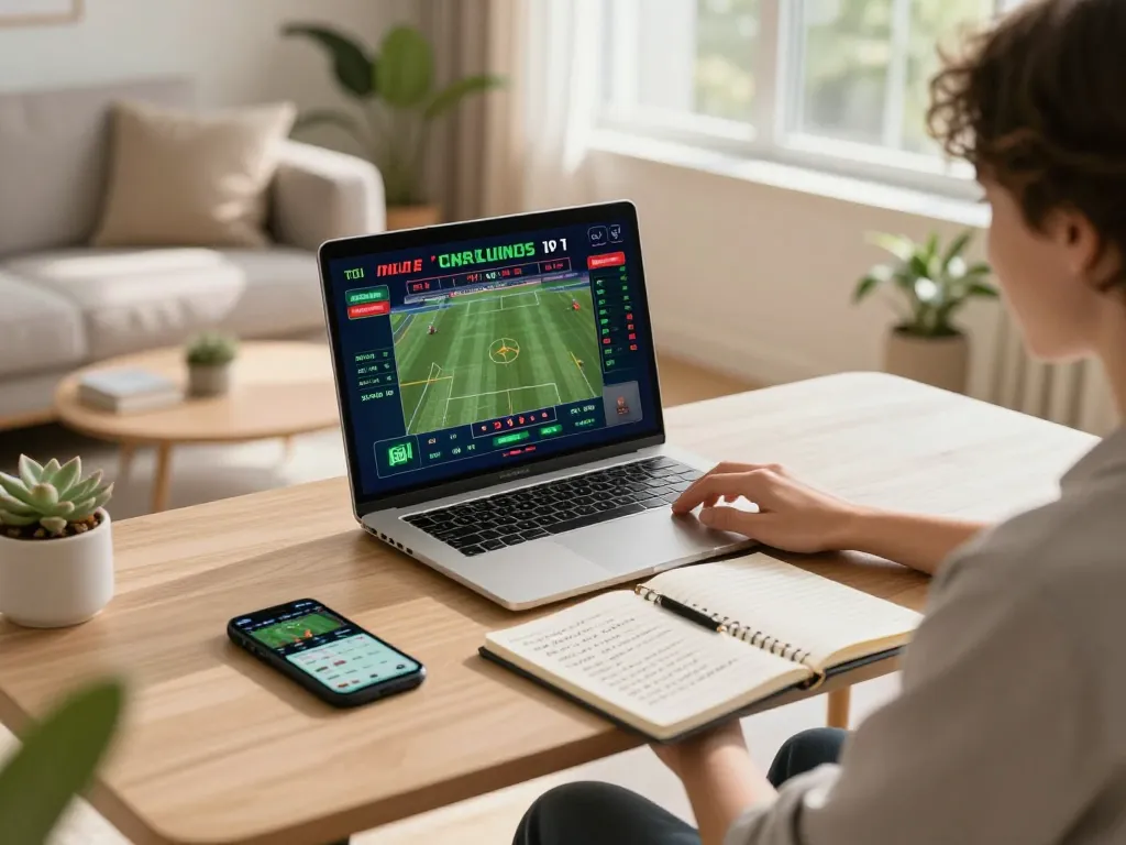Betting on 555WIN using a laptop for an engaging online sports betting experience.
