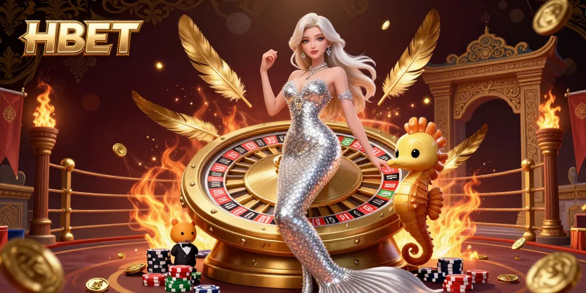 Experience the excitement of HBET with a stunning roulette scene featuring dynamic gaming elements and vibrant characters.