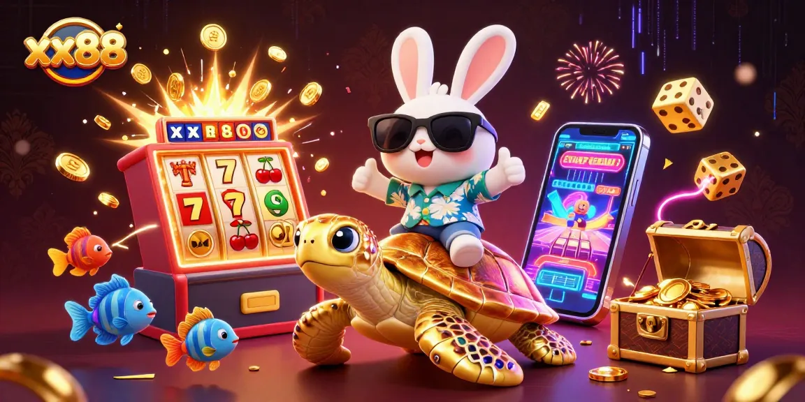 Experience thrilling gameplay at xx88 with vibrant casino action featuring a lucky rabbit and golden turtle.