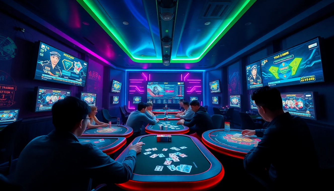 Dynamic gaming scene at hitclub featuring players enjoying engaging card games in a vibrant digital space.