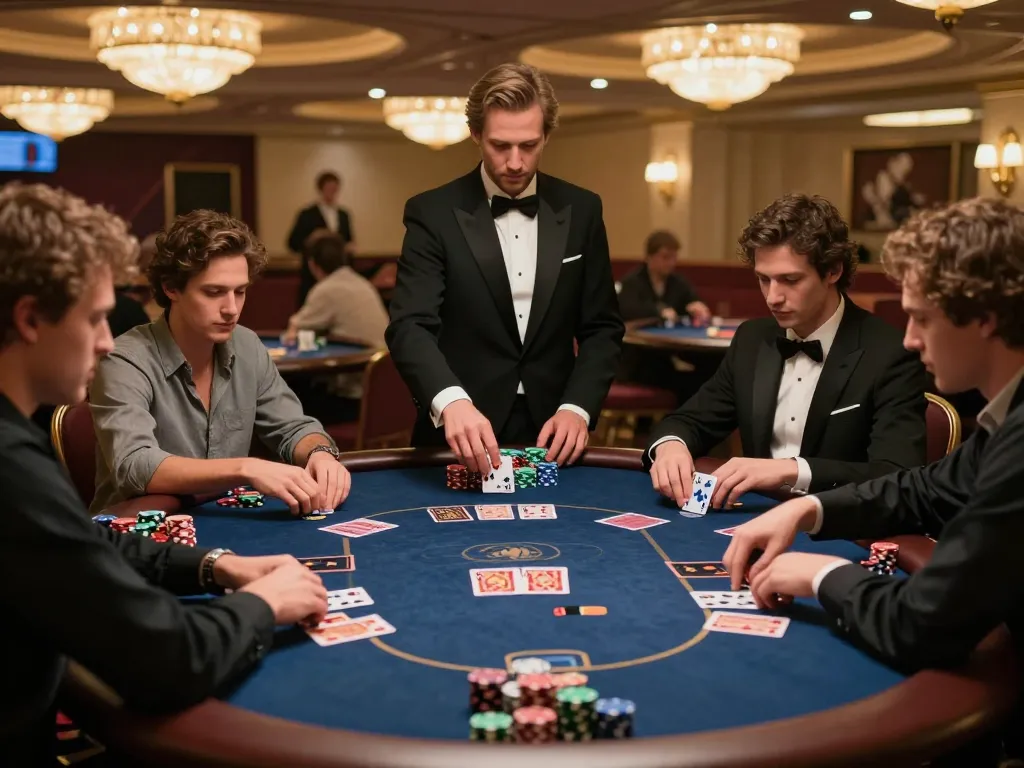 Players engaged in a winning hand at LV88's high-stakes poker table, showcasing intense gameplay and strategy.