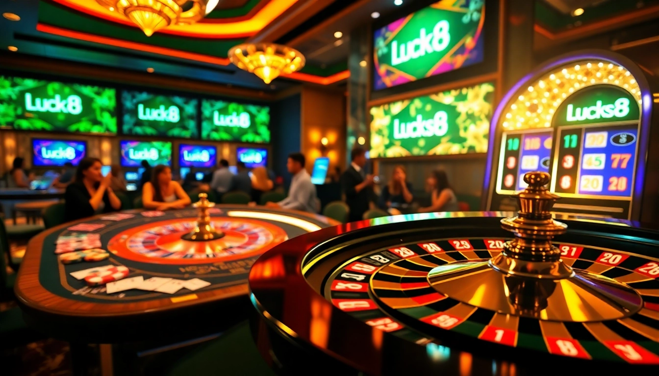 Experience thrilling gameplay at Luck8 with exciting casino tables and vibrant roulette.