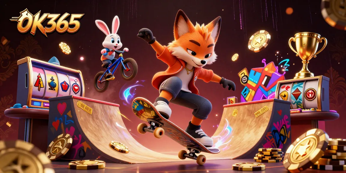 Experience exhilarating gaming at OK365 with vibrant 3D casino characters and dynamic elements.
