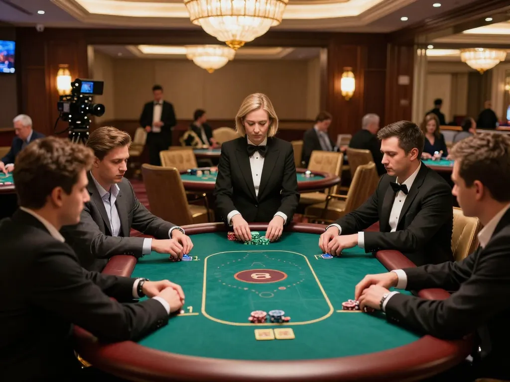 TG88 poker players strategizing in a luxurious casino environment with vibrant gameplay.