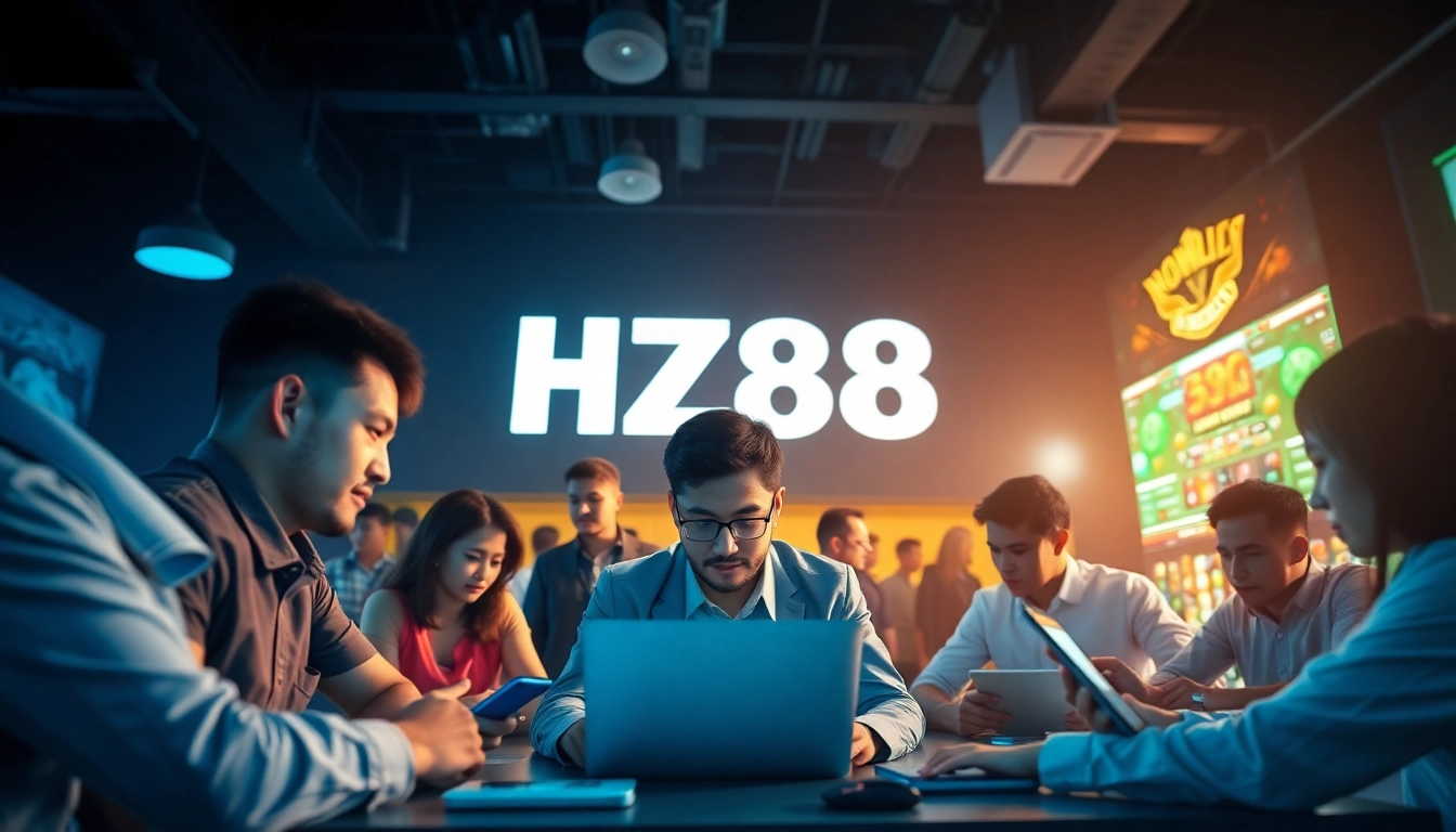Exciting online gaming experience at HZ88 with diverse players engaged in various betting activities.