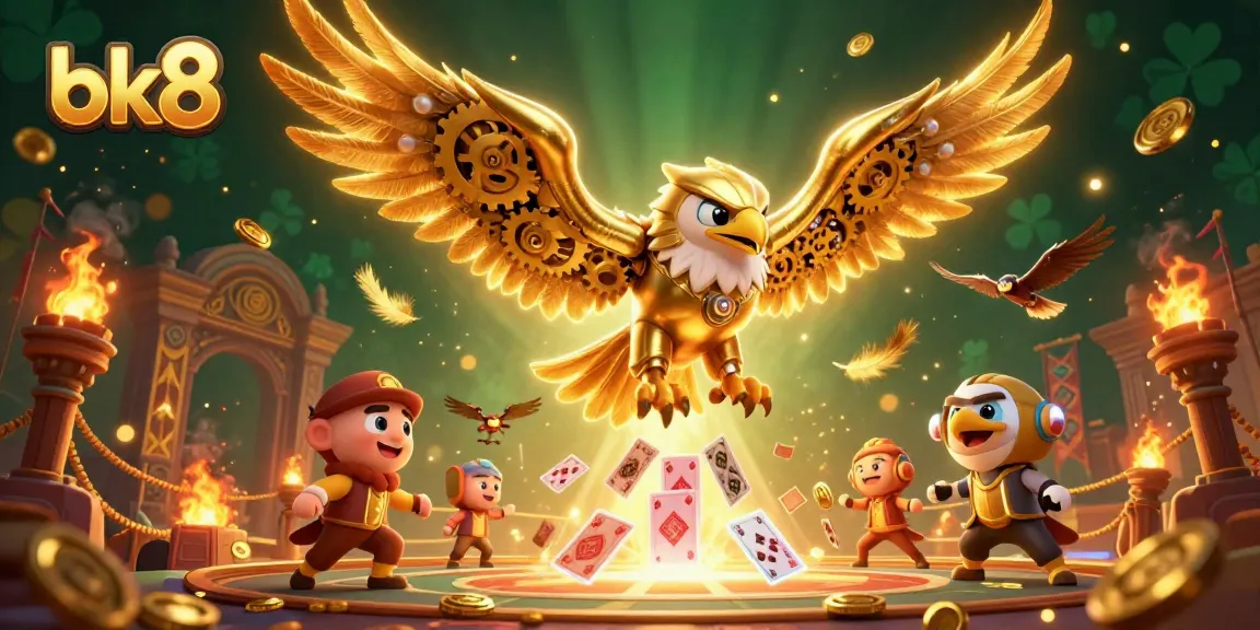 Experience high-stakes adventures in bk8 as the cybernetic eagle dives through a cascade of holo-cards.