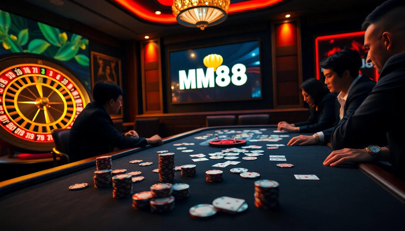 Experience high-stakes poker excitement at MM88 with luxurious casino ambiance.