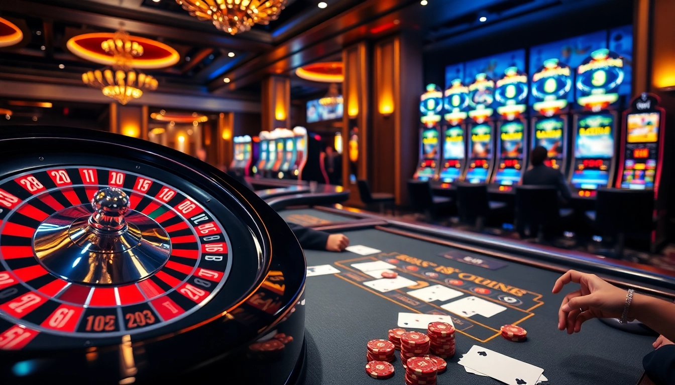 33win players enjoy an exciting game at the casino table with vibrant roulette wheel.