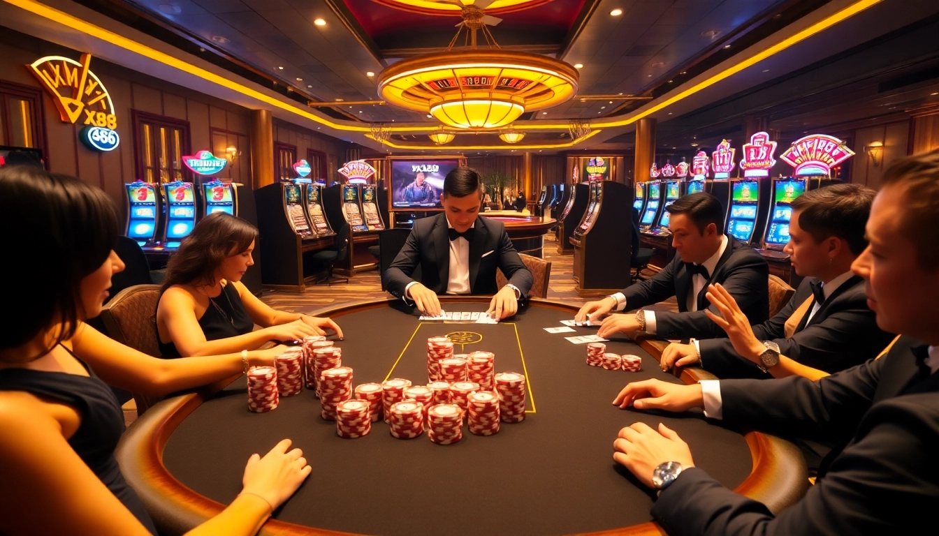 Experience the thrill of gambling at nhà cái XX88 with vibrant casino visuals.