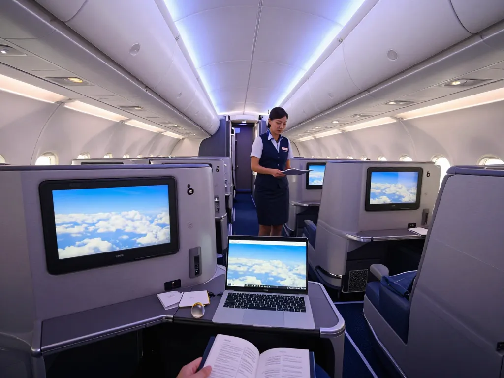 Interior of the 789P aircraft showcasing premium seating and travel comfort.