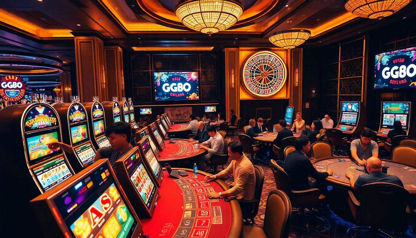 Players engaging in thrilling poker games at GG88, highlighting excitement and luxury in the casino.