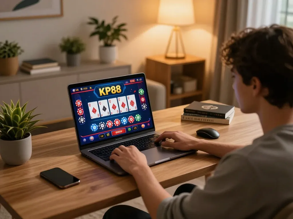 Engaging in online casino gameplay with KP88 for an immersive gaming experience.