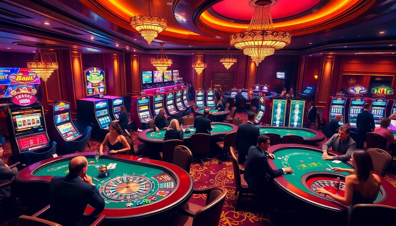 Exciting casino gaming scene at go99 with vibrant tables and players engaged in thrilling action.
