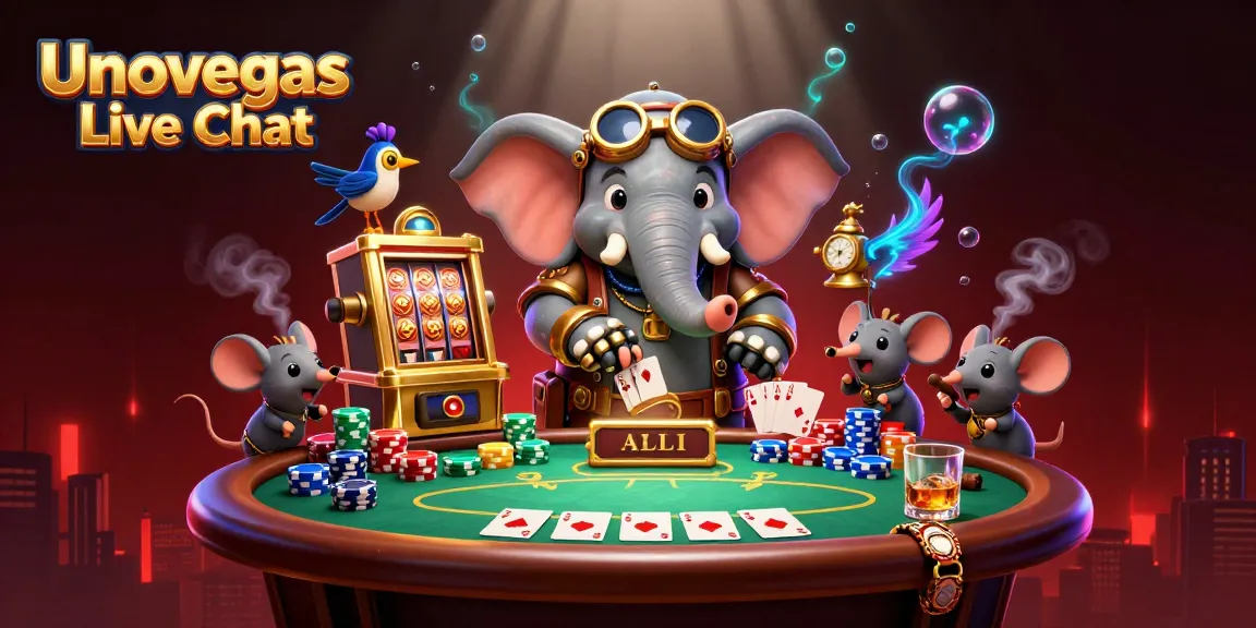 Spin the Unovegas Live Chat wheel with vibrant casino elements in a steampunk scene.