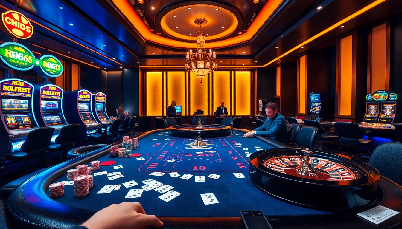 Experience the thrill of gambling at KO66.fish with a vibrant casino scene featuring poker and roulette.
