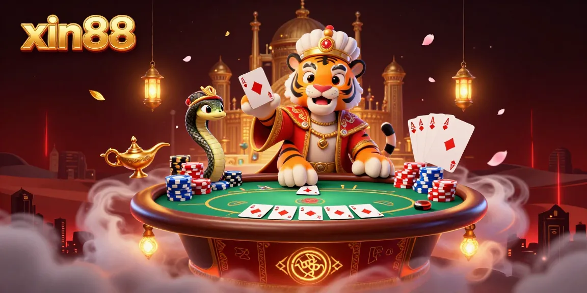 Experience the magic of xin88 with a vibrant, detailed illustration of an Arabian-themed casino adventure.