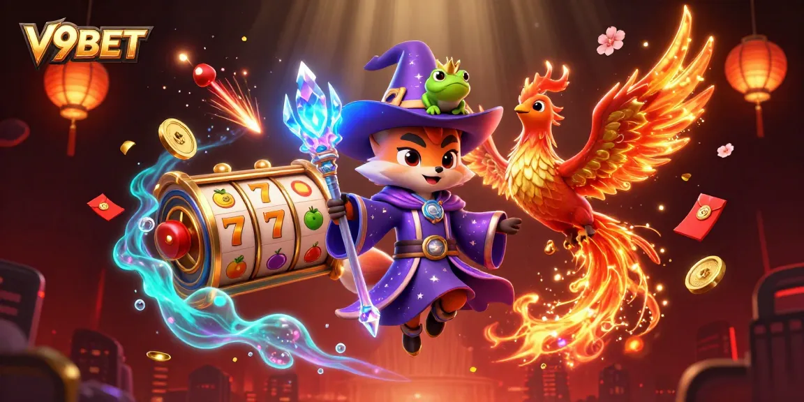 Bet big on V9BET with brilliant slot reels and a vibrant casino scene filled with action.