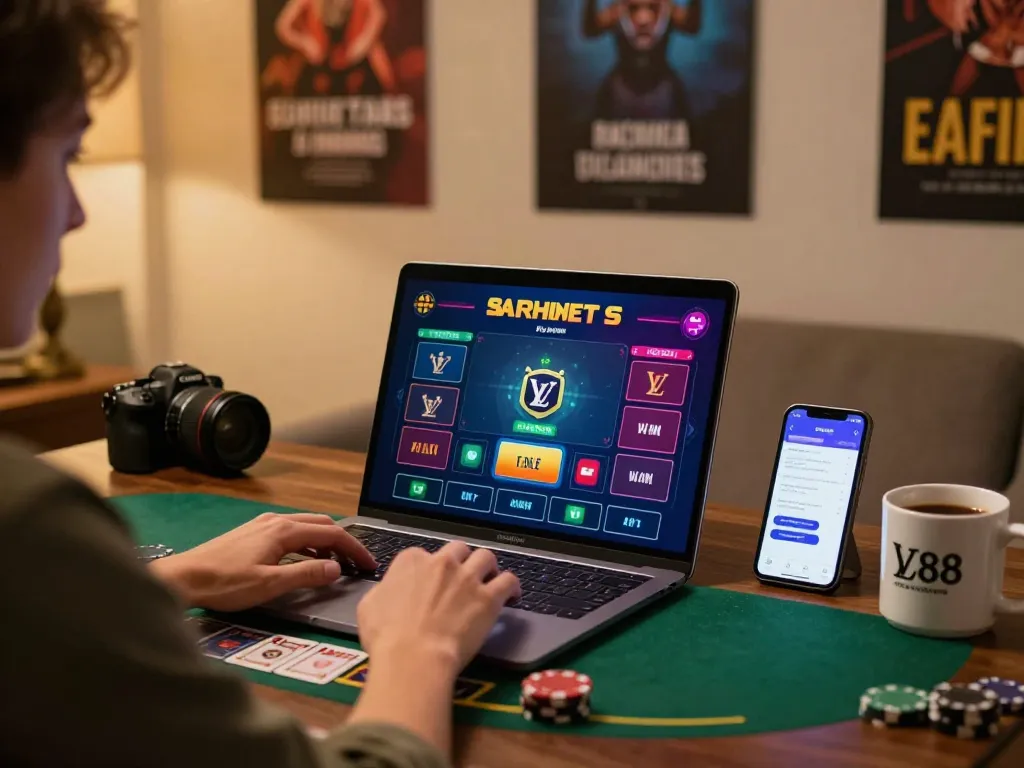 Engaging player enjoying LV88 live dealer blackjack at home for optimal casino experience