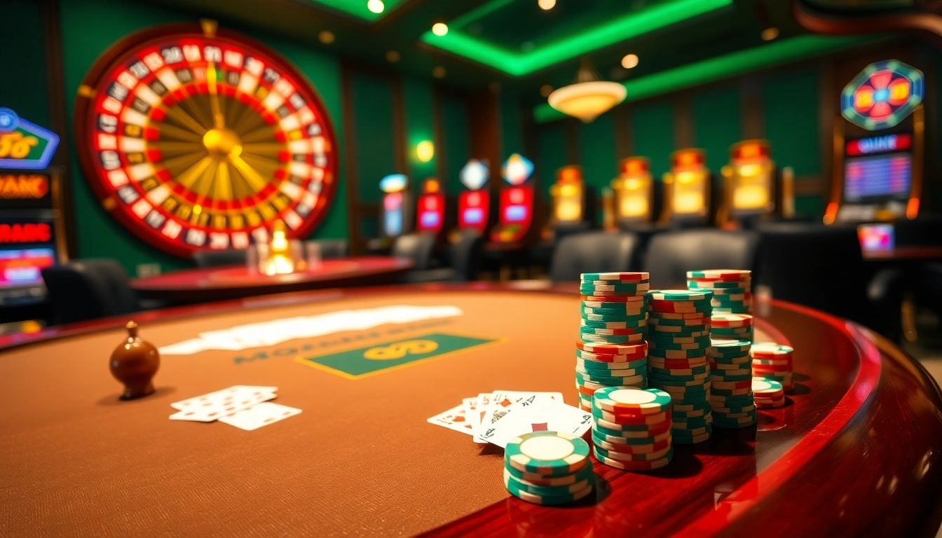 Experience the thrill of gambling at 8day.cn.com with an elegant poker table and vibrant gaming atmosphere.