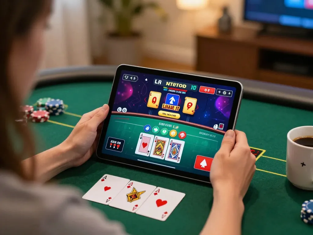 Player engaging in online poker at HITCLUB with a live dealer interface, highlighting strategic gameplay