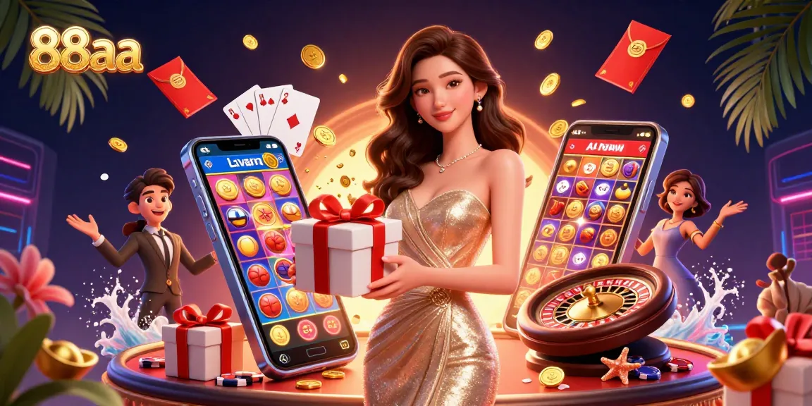 Join the thrilling world of 88aa with a festive Asian casino scene full of exciting games and opportunities.