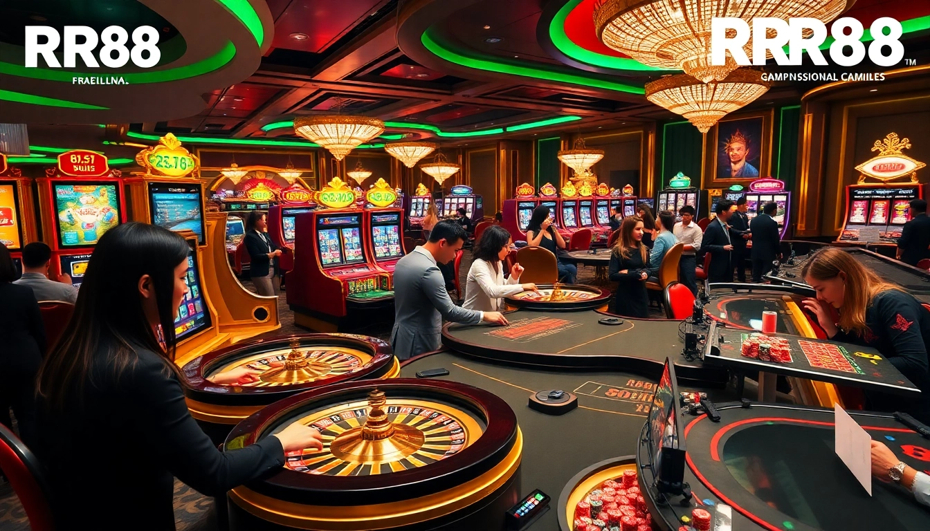 Experience thrilling online gaming at https://rr88.autos/ with vibrant slot machines and poker tables.