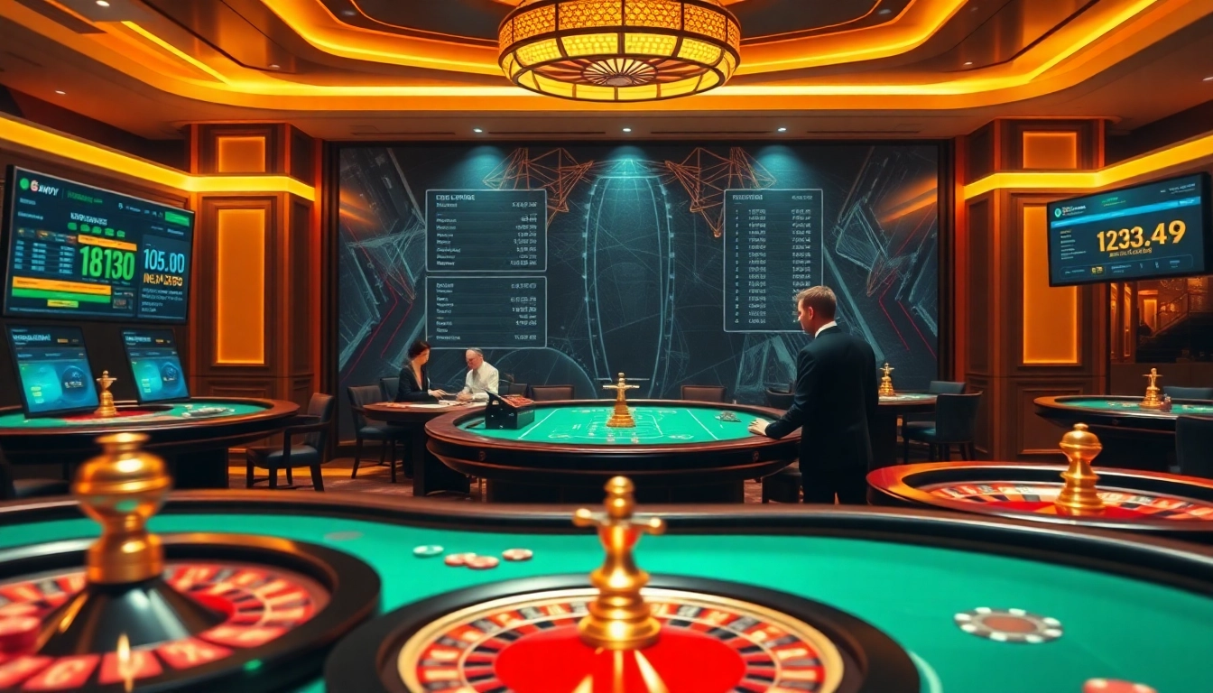 Experience the luxury of Nhà Cái 68VIP with vibrant casino tables and immersive online gaming atmosphere.