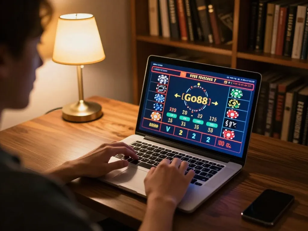 Engaging in online roulette gameplay on Go8 platform with vibrant interface and cozy home environment