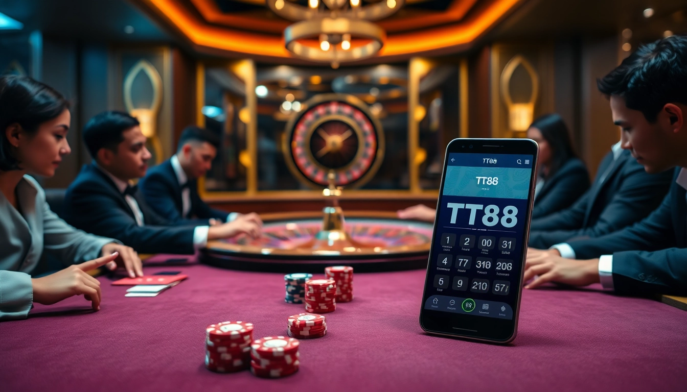 TT88 online gambling platform showcasing a vibrant poker scene with engaged players.