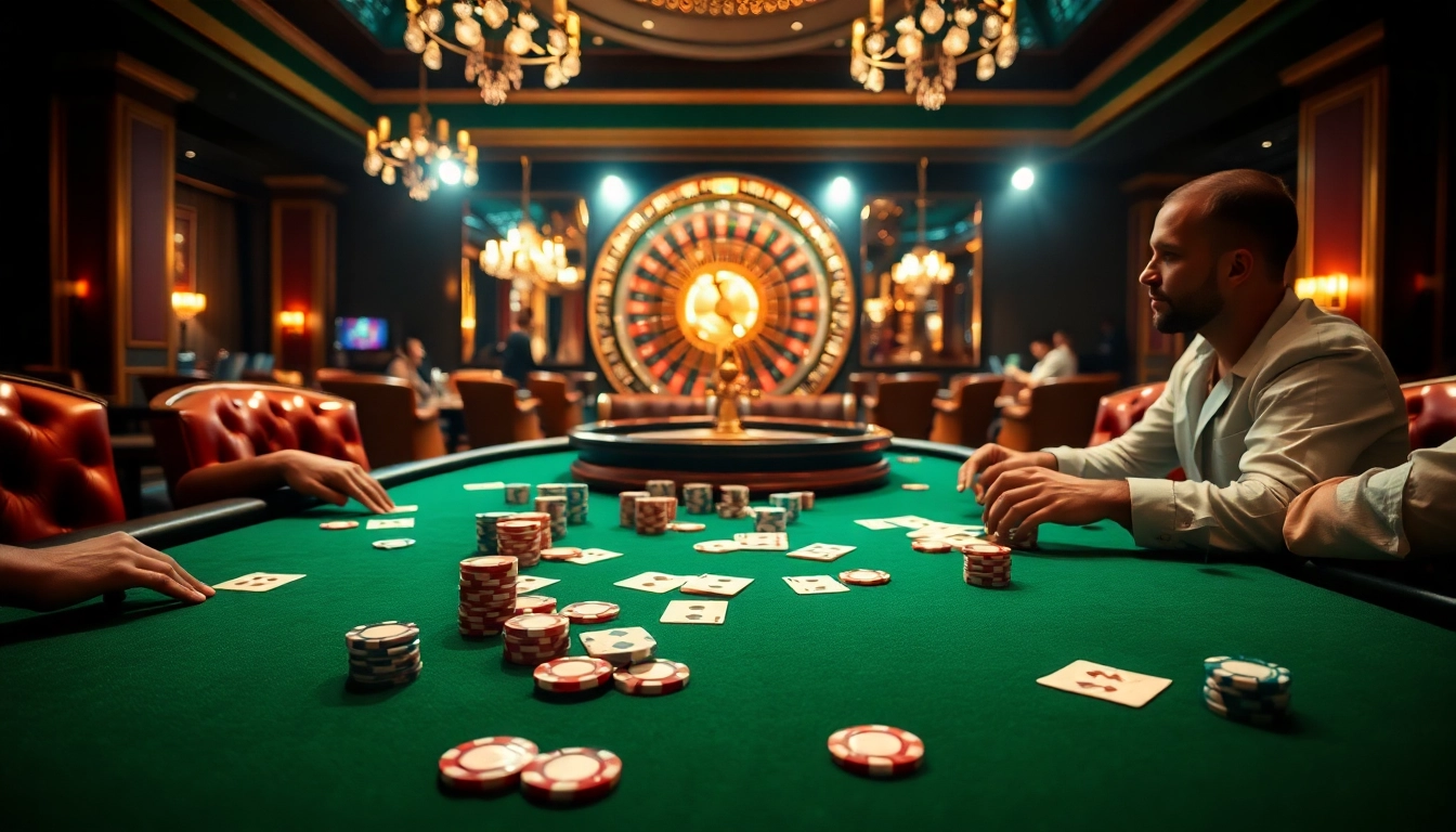 The hidden wiki reveals a luxurious casino scene with intense poker players and a spinning roulette wheel.