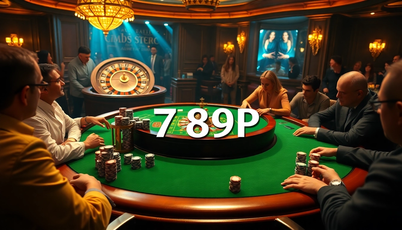 Engaged players at a luxurious poker table display excitement about winning strategies at 789P casino.