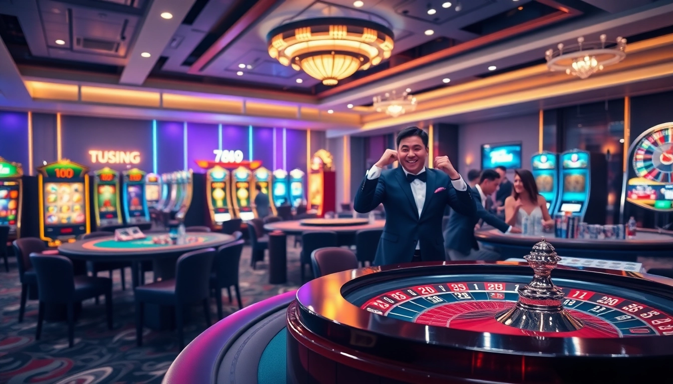 Experience the thrilling atmosphere of 789club's virtual casino with vibrant gaming tables and electrifying gameplay.