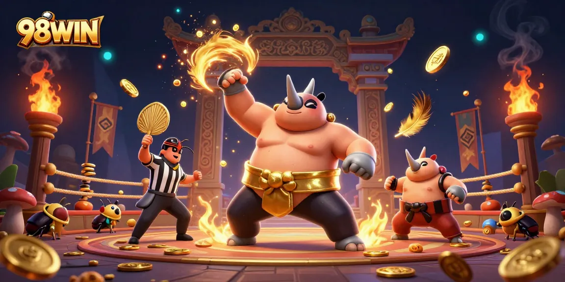Experience thrilling wins with 98WIN as the rhinoceros beetle champion conquers the arena.