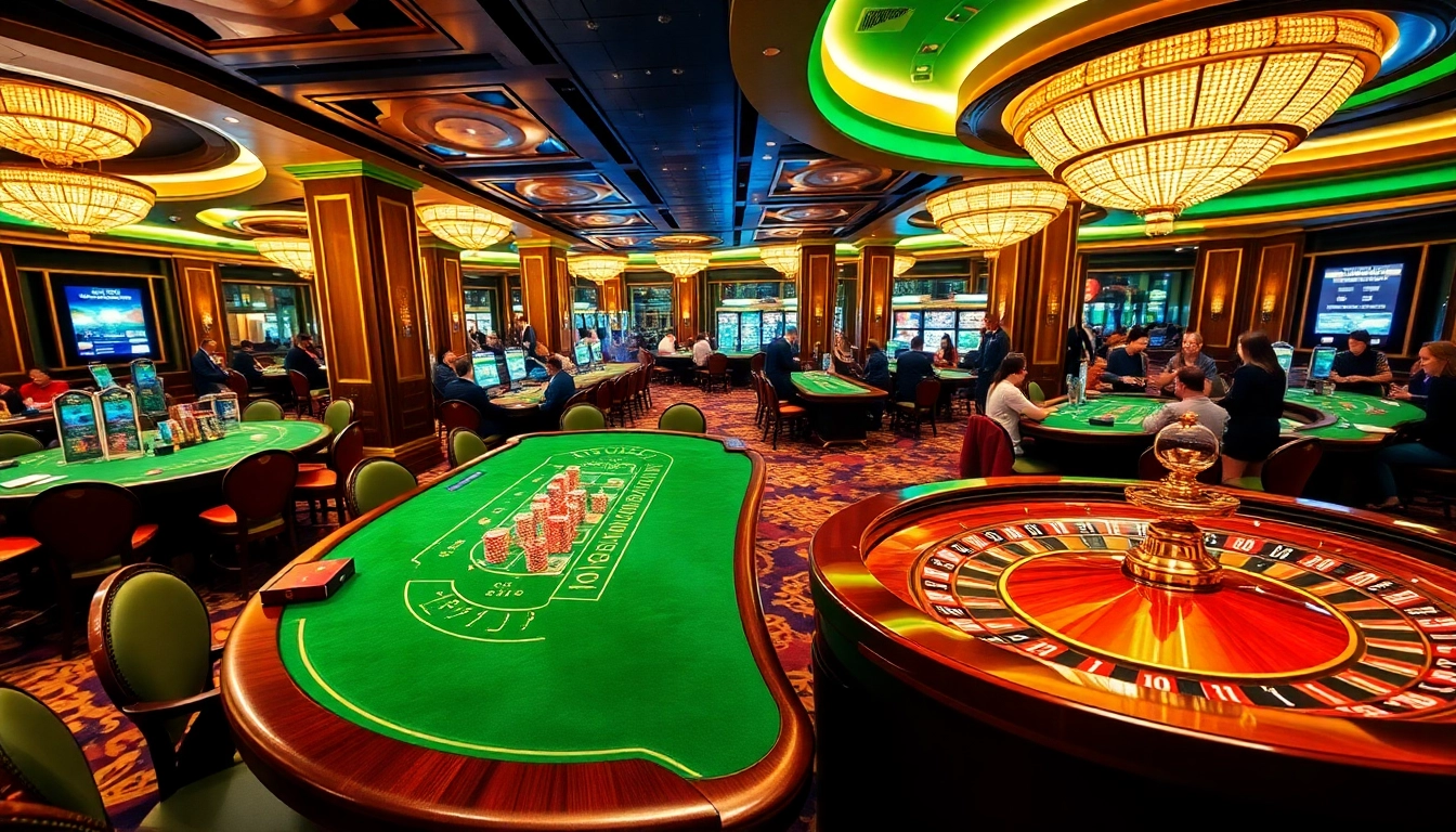 Players enjoy a high-energy game at Sumclub casino, showcasing vibrant tables and exciting gameplay.