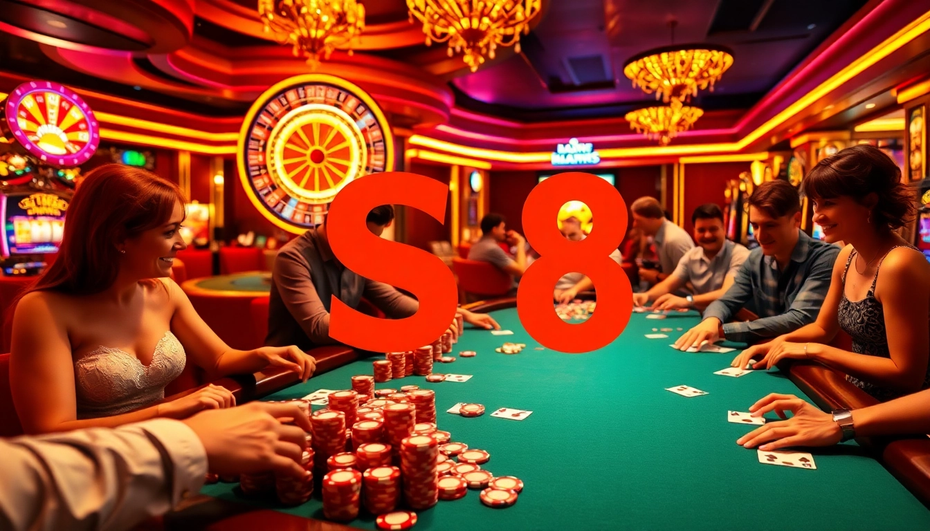 Experience the thrill of gaming at S 8 casino with vibrant tables and exciting players.