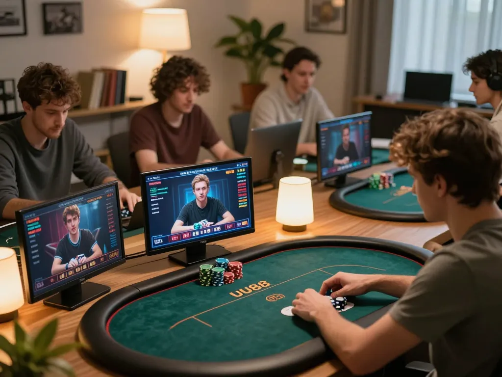 Engaging poker gameplay on UU88 platform showing player strategies and focused atmosphere.