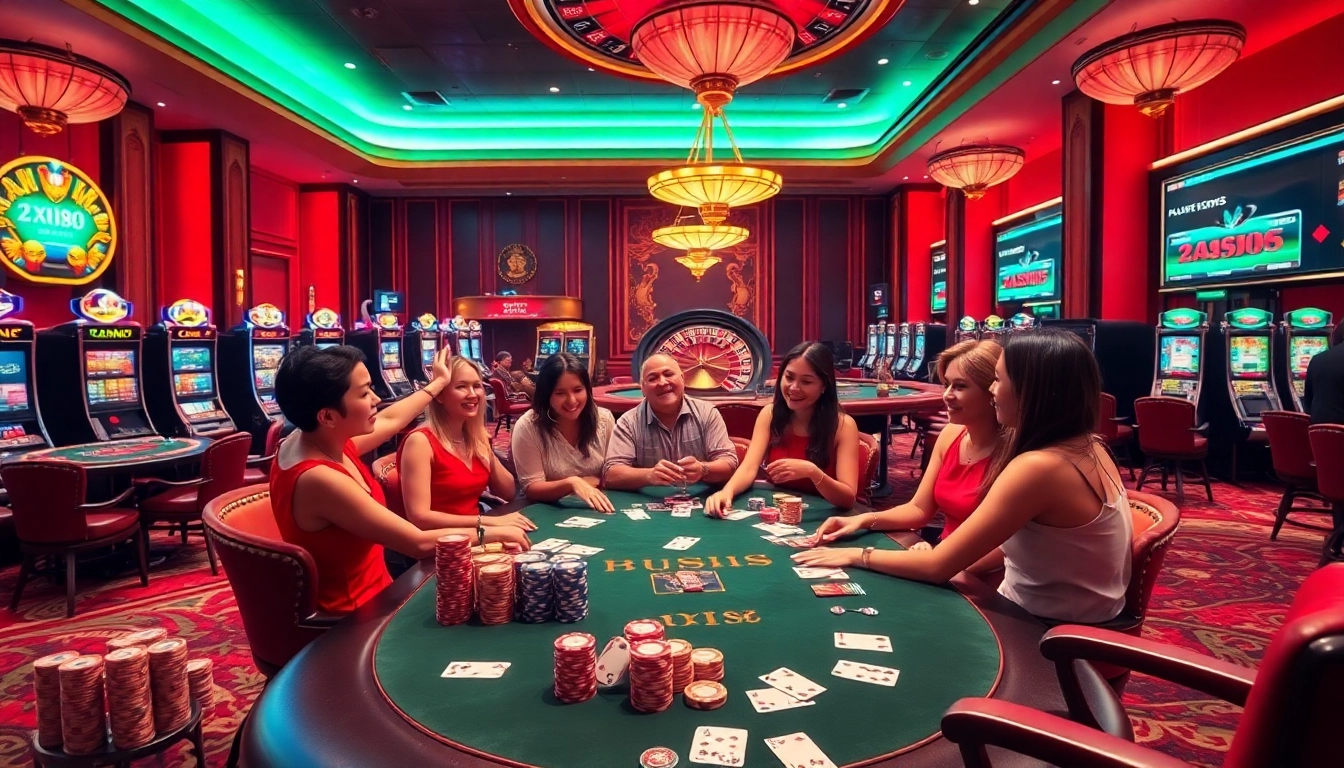 Engage in thrilling casino action at xn88 with vibrant gaming tables and luxury surroundings.
