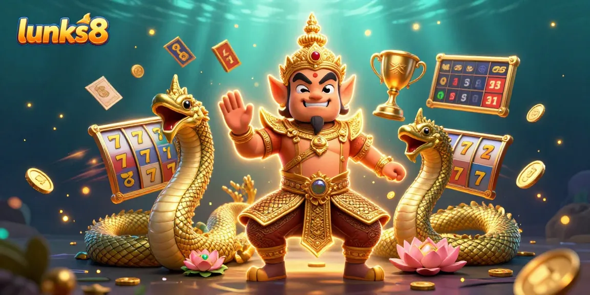 Experience the thrill of lucks8 with vibrant slots and dynamic casino elements in a captivating illustration.