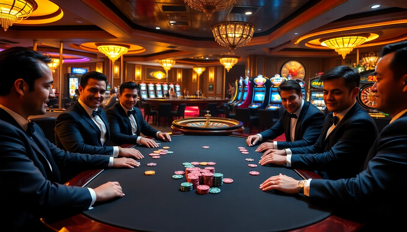 Experience thrilling poker gameplay at fun88.social with vibrant casino ambiance and professional players.