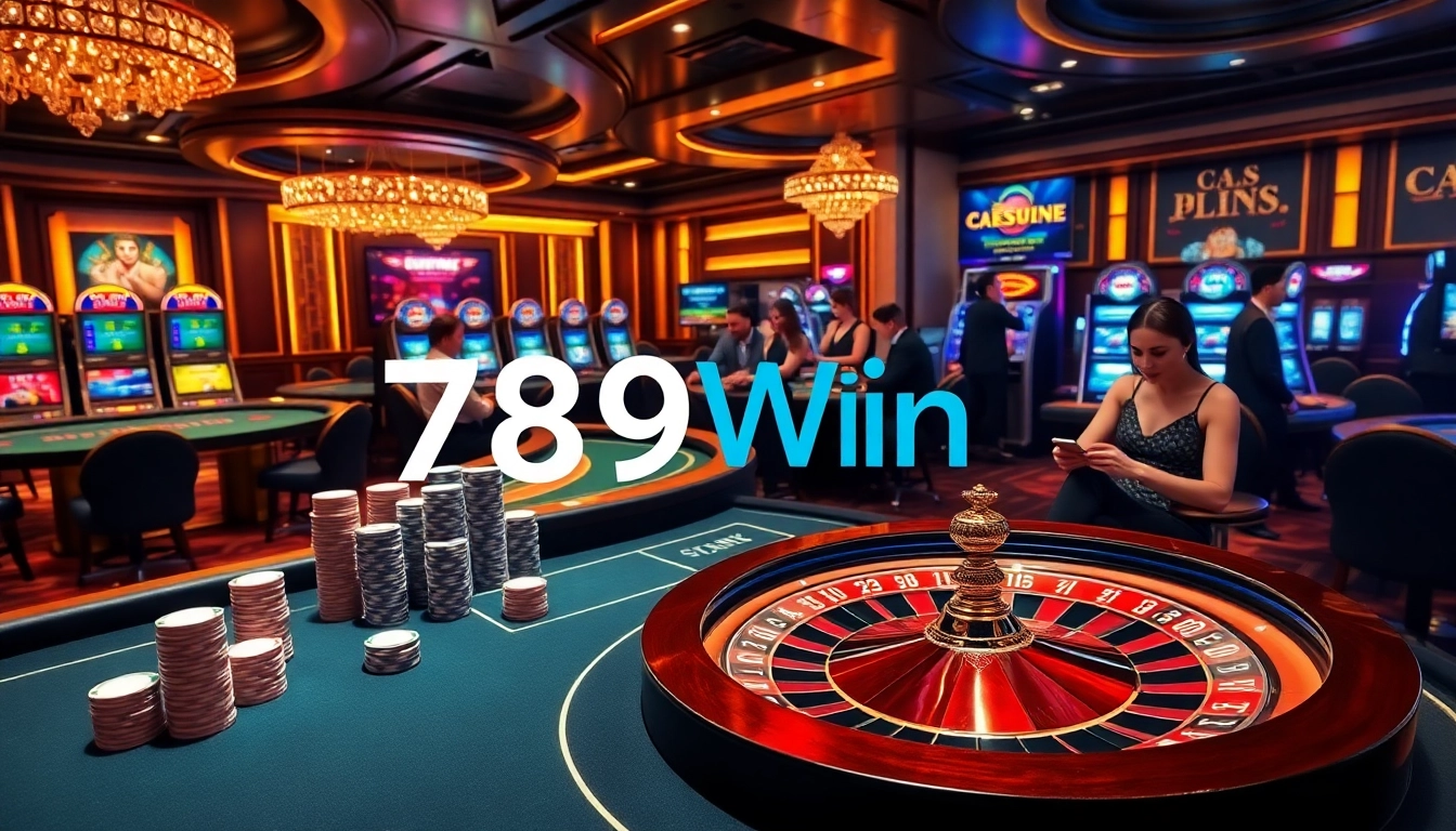 Experience the thrill of gambling with 789Win's online casino atmosphere featuring poker and roulette.