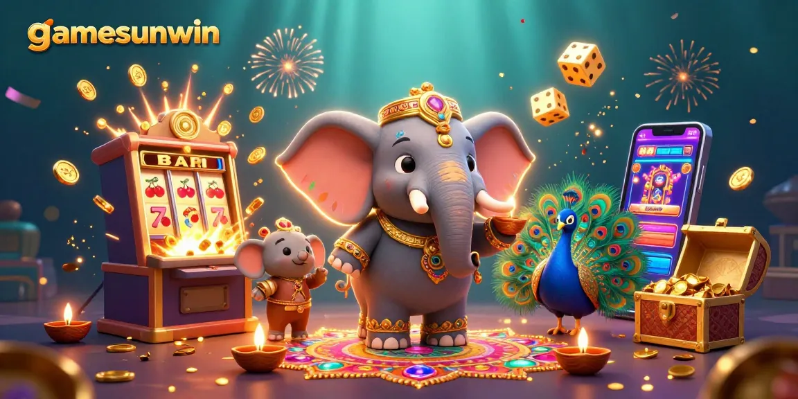 Experience the thrill of gamesunwin with vibrant casino illustrations showcasing exciting jackpots and games.