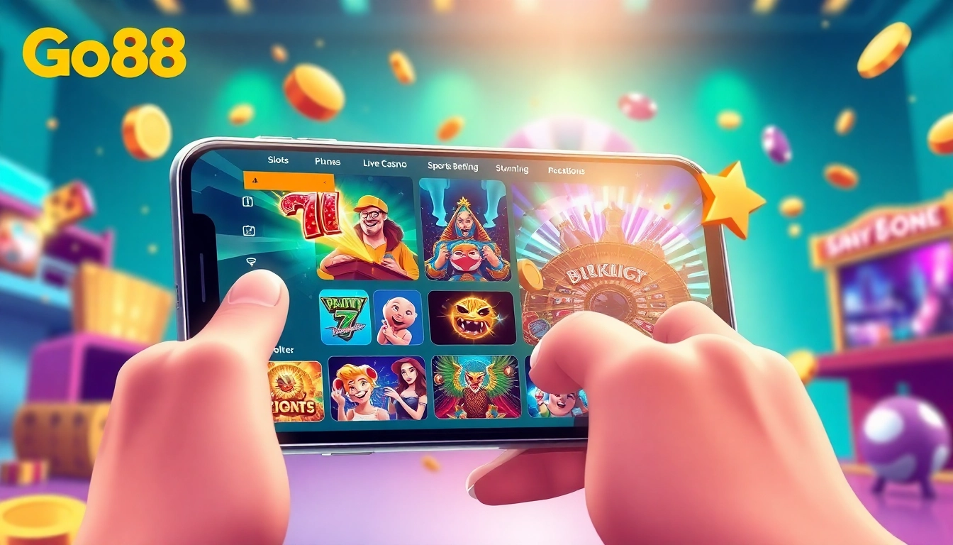 Go88 online gaming interface showcasing vibrant games and user engagement.